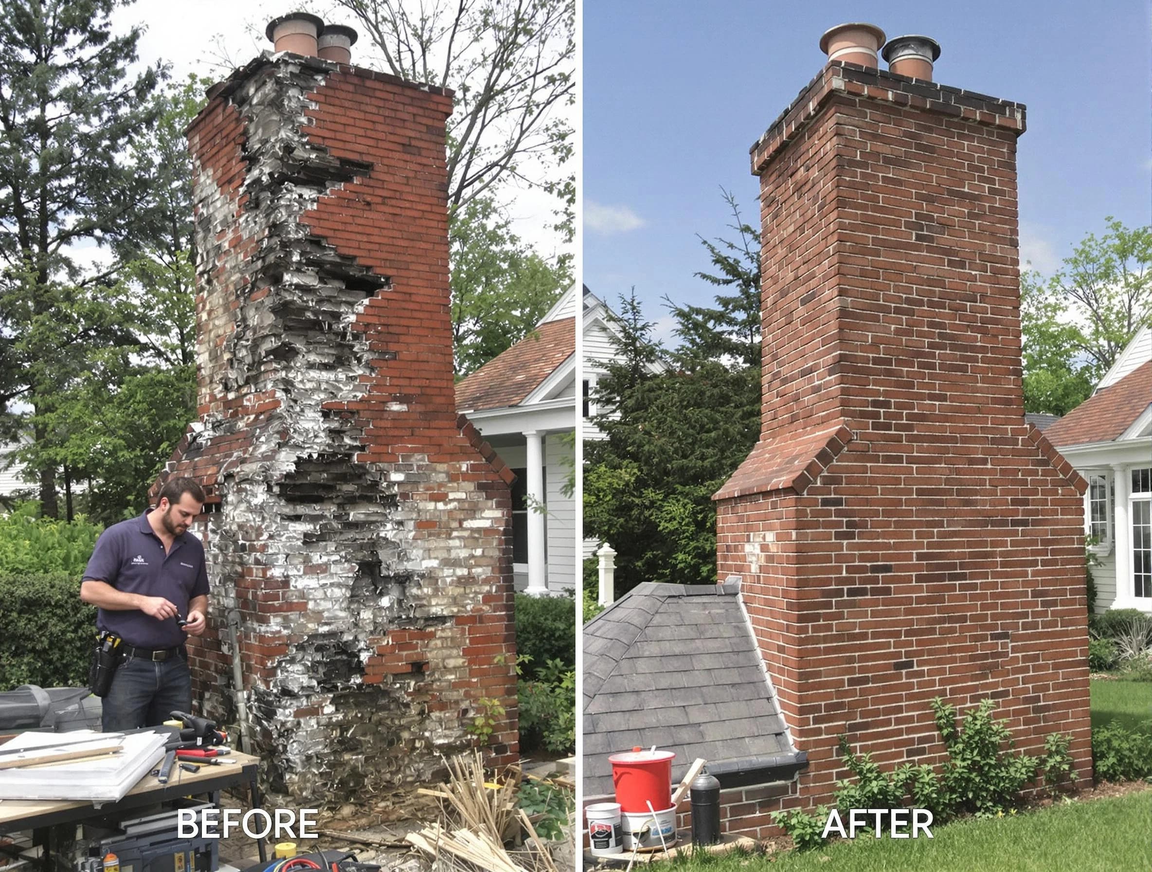 Allegheny Chimney Sweep performing a full chimney restoration in Allegheny, PA