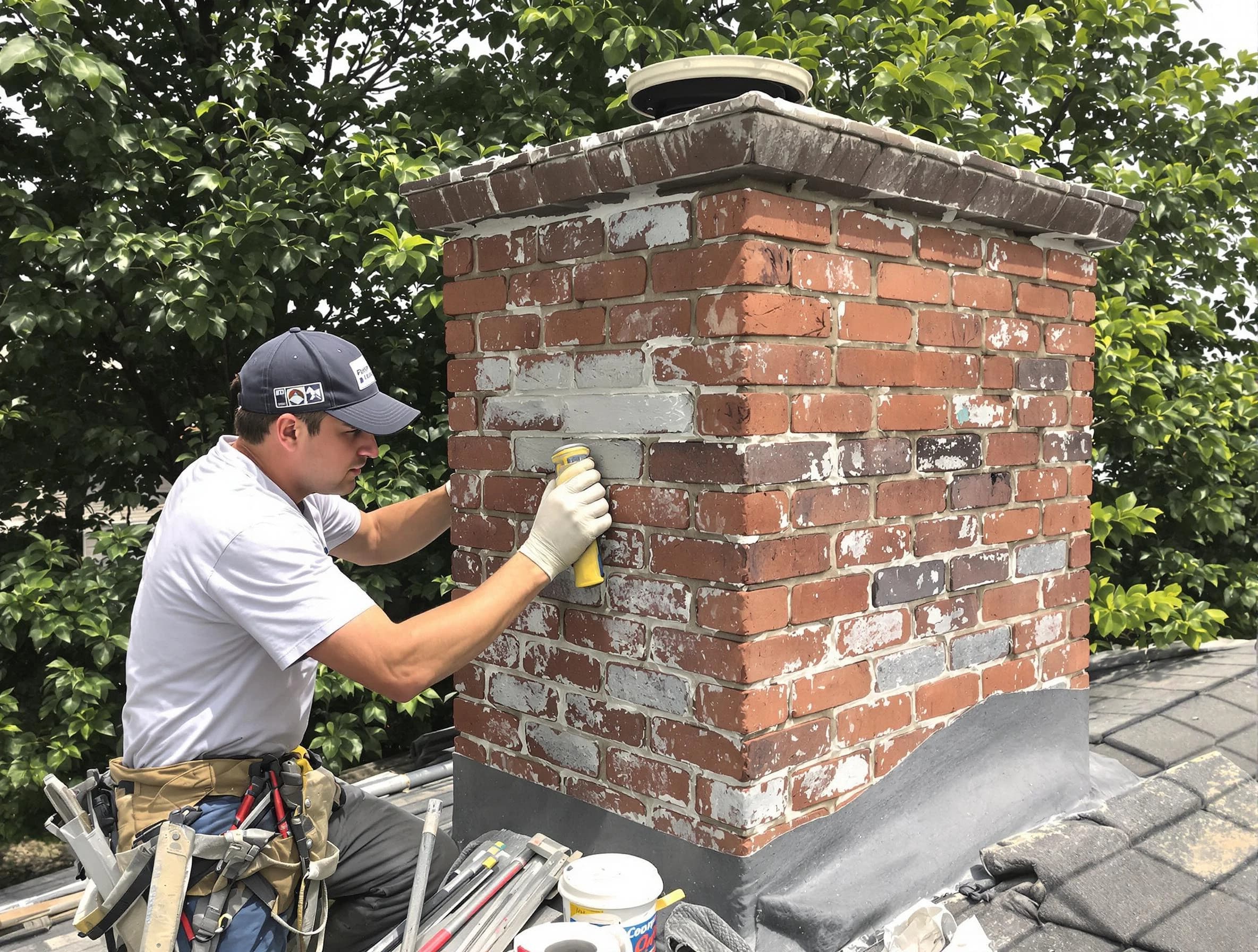 Allegheny Chimney Sweep restoring an aging chimney in Allegheny, PA