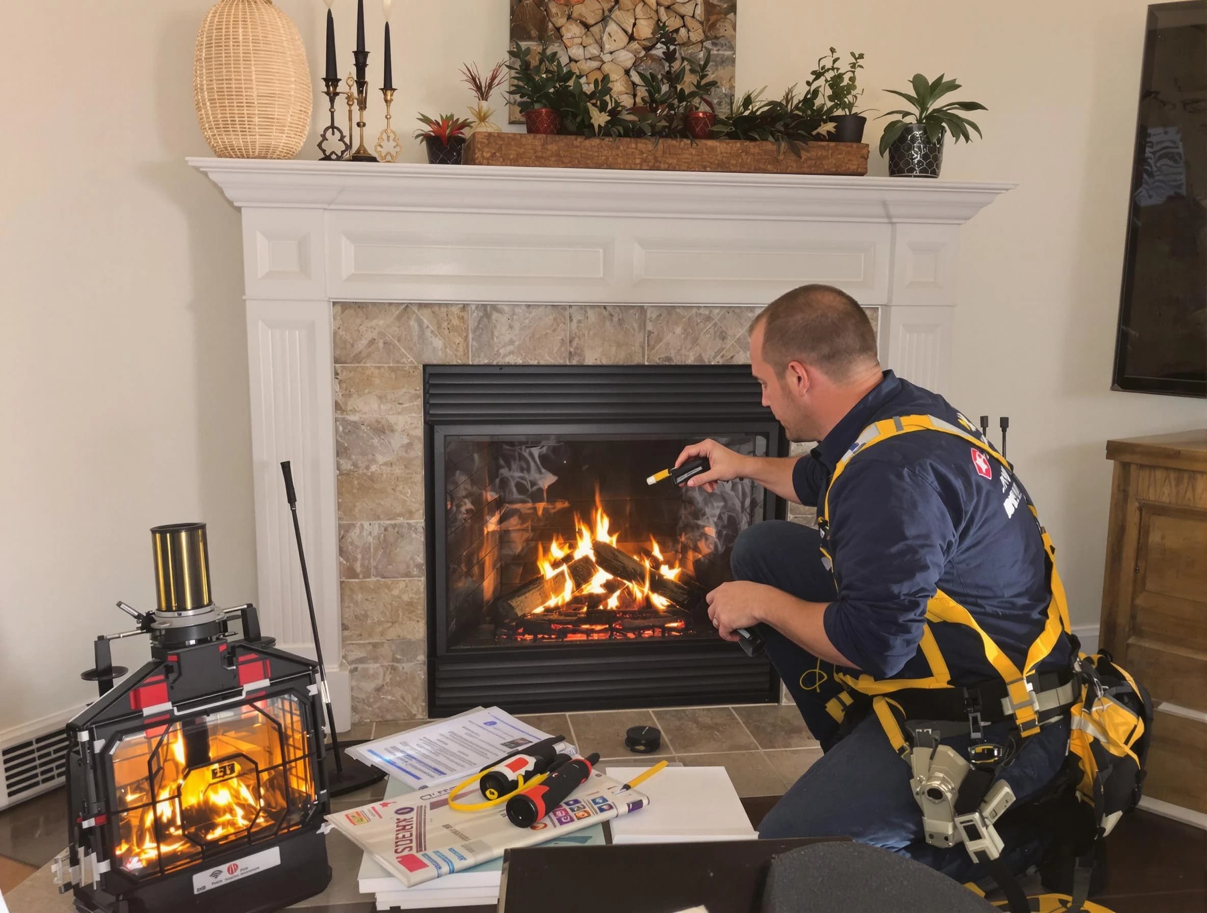 Safety-focused fireplace inspection by Allegheny Chimney Sweep in Allegheny, PA