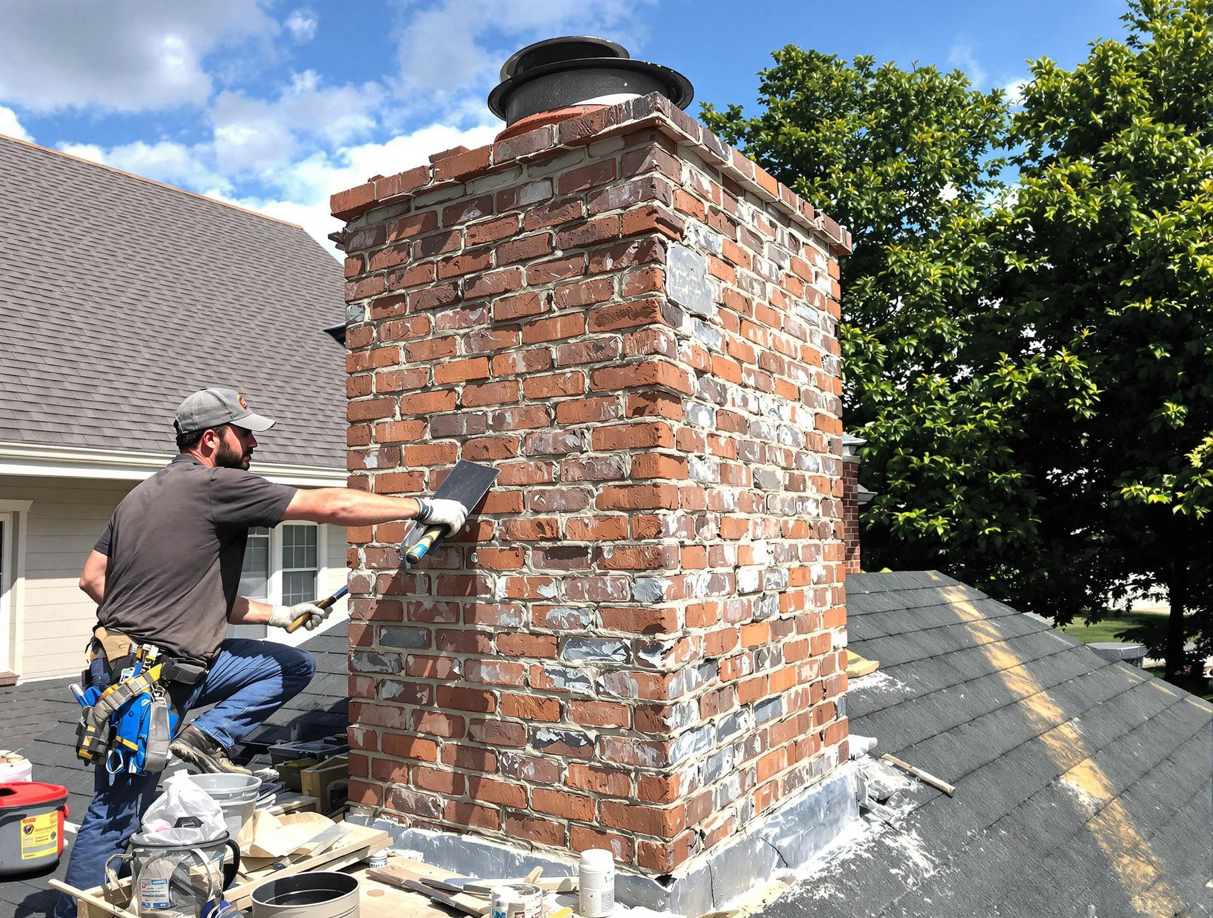 Completed chimney rebuild by Allegheny Chimney Sweep in Allegheny, PA